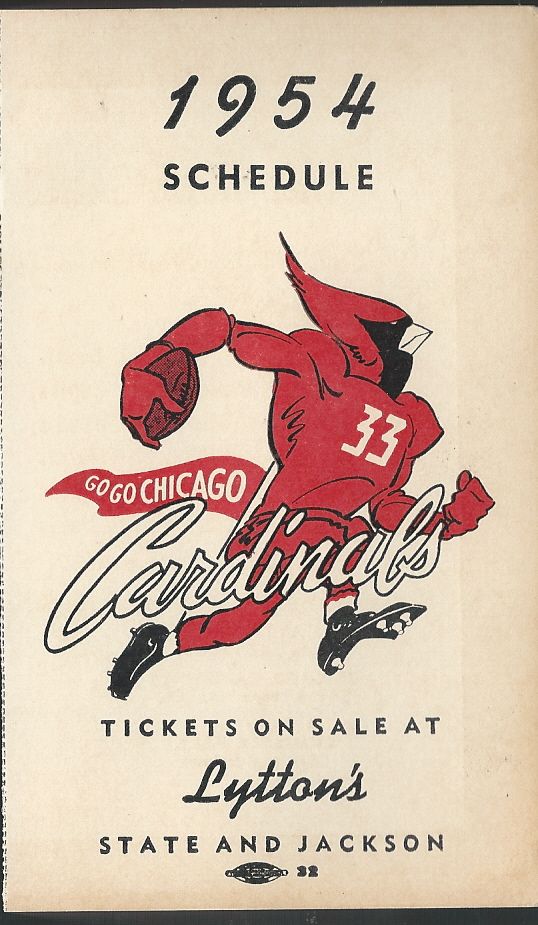 1954 Cleveland Browns vs Chicago Cardinals Program