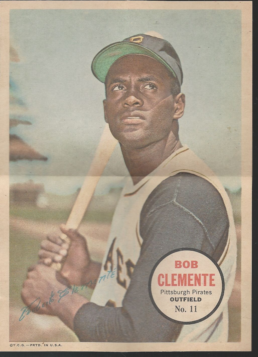 Lot Detail - 1967 Topps Roberto Clemente Pin-Up Poster Insert