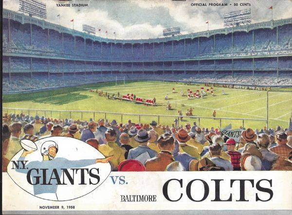 1958 New York (Football) Giants vs Baltimore Colts Game Program