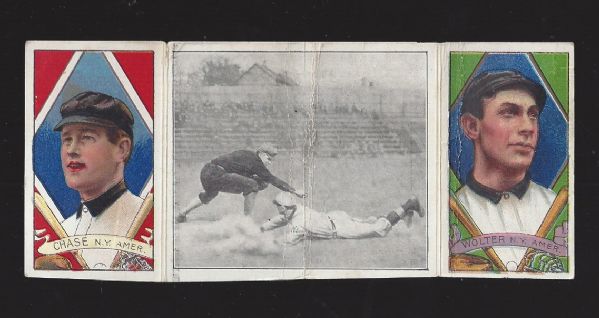 1912 T202 Triple Fold Card - Hal Chase & Harry Wolter