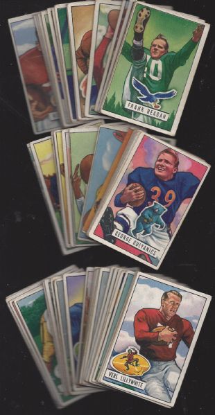 1951 Bowman Football Partial Set of (53) Cards