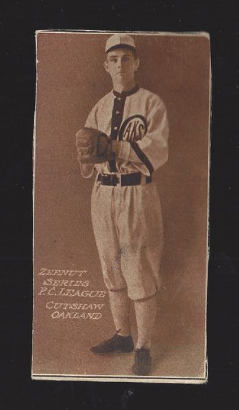 1911 Zee Nut Baseball Card - Cutshaw of the Oakland Oaks