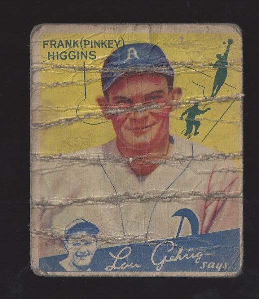 1934 Goudey Card - Frank (Pinkey) Higgins 