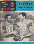 1966 Denver Broncos (AFL) vs Boston Patriots Official Program 