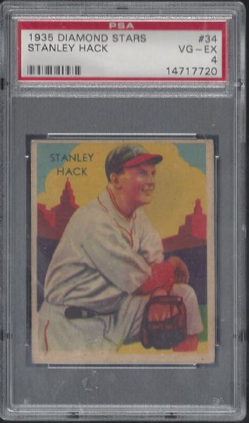 1935 Stan Hack Diamond Stars Card - Graded PSA 4