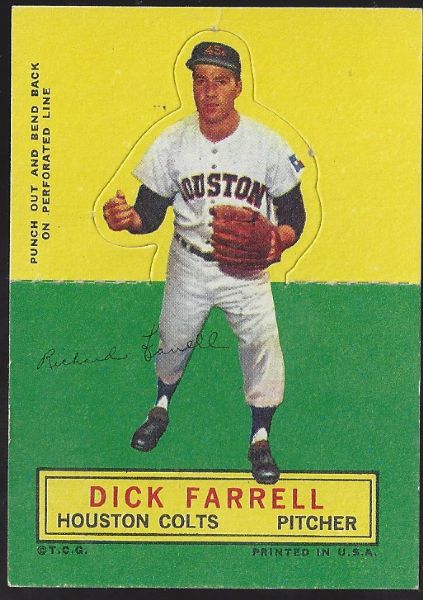 1964 Dick Farrell Topps Stand-Up Card - Better Condition 