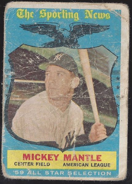 1959 Mickey Mantle (HOF) Topps All-Star Card 