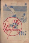 1947 NY Yankees (Championship Year) Official Program vs Washington - Lesser Condition