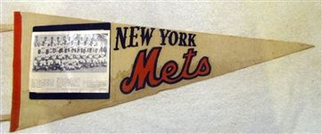 1963 NY Mets (2nd Year) Polo Grounds Team Picture Pennant