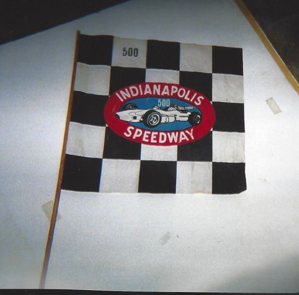 C. 1960's/70's Indianapolis 500 Checkered Flag with Stick 