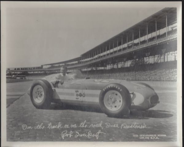 1955 Indianapolis 500 Winner Lot - Bob Sweikert - Photo & Accompanying Letter