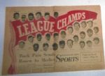 1954 Cleveland Indians Clinch AL Pennant - Full Page Player Montage from The Cleveland News