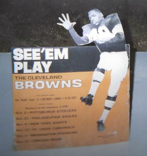 1960 Cleveland Browns Easel-Back Schedule Display Piece with Bobby Mitchell 