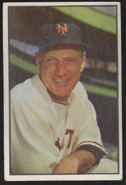 1953 Leo Durocher (HOF) Bowman Color Baseball Card 