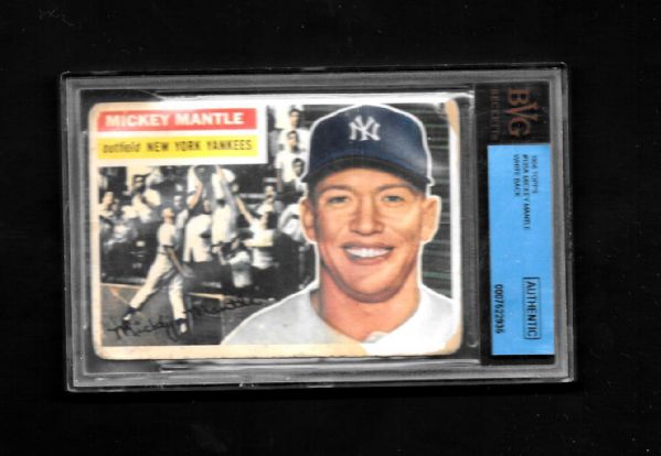 1956 Mickey Mantle (HOF - Triple Crown Winner) Topps Baseball Card BVG Graded Authentic