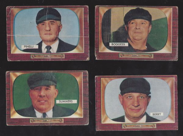 1955 Bowman Baseball Lot of (4) Umpire Cards - High Numbers 