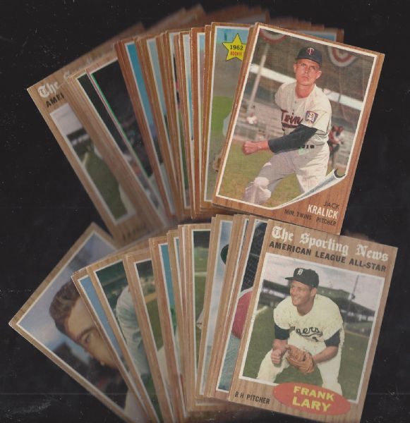 1962 Topps Baseball Cards Partial Set of (120) Cards