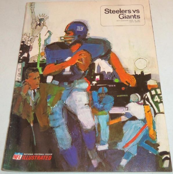 1967 Pittsburgh Steelers (NFL) Program vs NY Giants at Pittsburgh