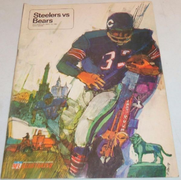 1967 Pittsburgh Steelers (NFL) Program vs Chicago Bears