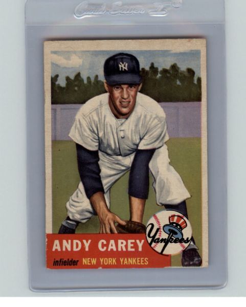 1953 Andy Carey (NY Yankees) Topps Baseball Cards 