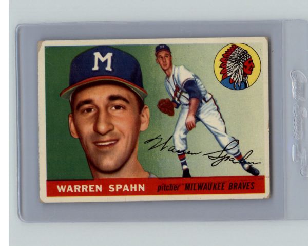 1955 Warren Spahn (HOF) Topps Baseball Card 