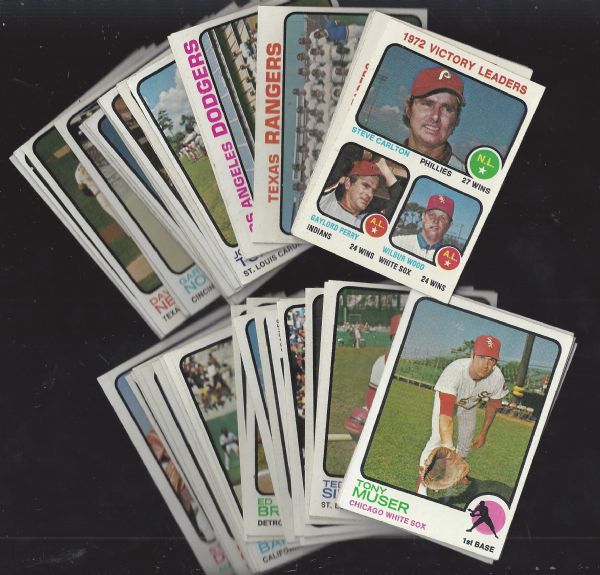 1973 Topps Baseball Card Lot of (105) with (5) HOF'ers and (18) Hi Numbers