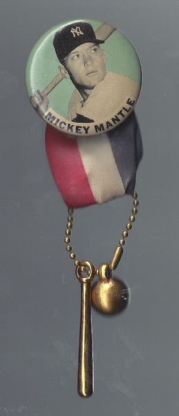 1950's Mickey Mantle PM10 Stadium Pin with dangling charms