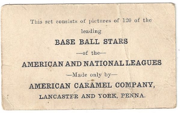 1922 Ed Rommel (Philadelphia A's) E121 American Caramel Card