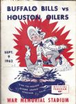 1962 Buffalo Bills (Early AFL) vs Houston Oilers Football Program