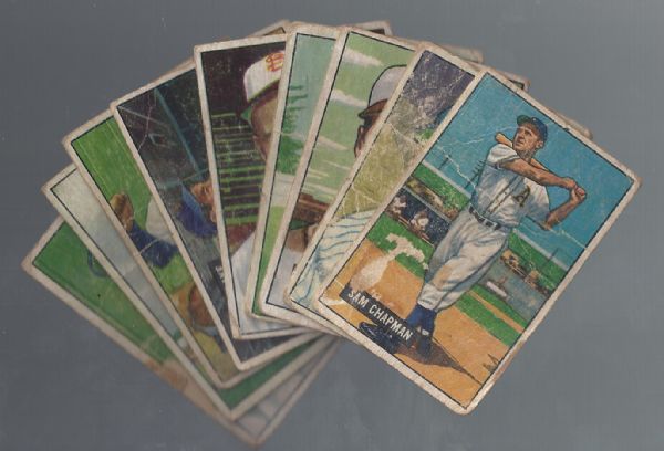 1951 Bowman Baseball Card Lot of (9) Lesser Condition 