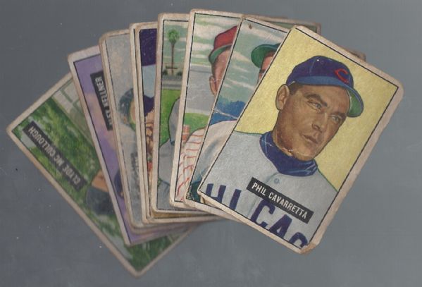 1951 Bowman Baseball Card Lot of (10) Lesser Condition 