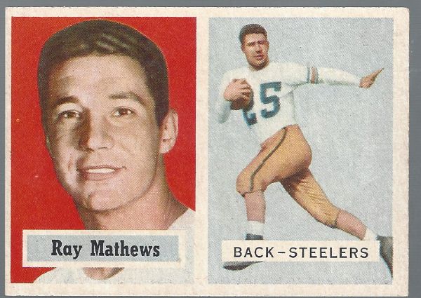 1957 Topps Football Better Grade Card - Ray Mathews (Pittsburgh Steelers)