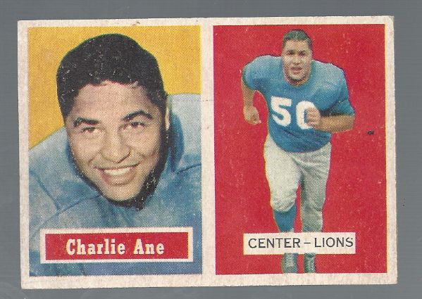 1957 Topps Football Better Grade Card - Charlie Ane (Detroit Lions)