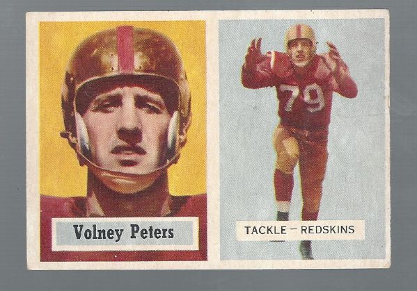 1957 Topps Football Better Grade Card - Volney Peters (Washington Redskins)