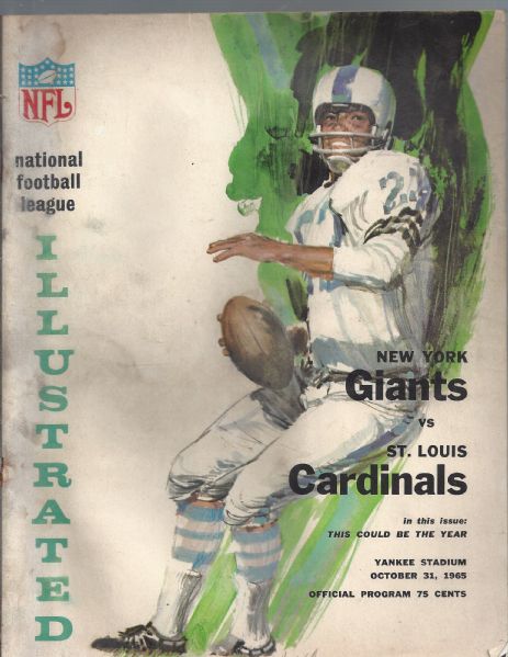 1965 NY Giants (NFL) vs St. Louis Cardinals Program