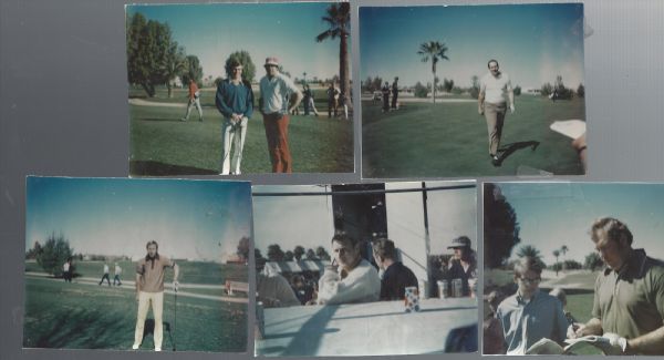 C. 1970's Phoenix, Arizona Celebrity Golf Tournament  Lot of (5) Photos Autographed on Back