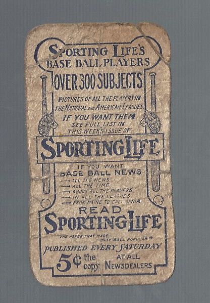 1911 M116 Archer (Chicago) Sporting Life Baseball Card 