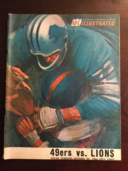 1966 SF 49'ers (NFL) vs Detroit Lions Football Program  