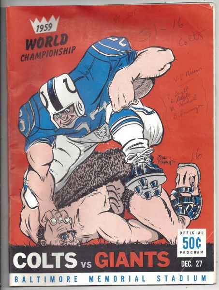 1959 Baltimore Colts vs NY Giants NFL Championship Official Program