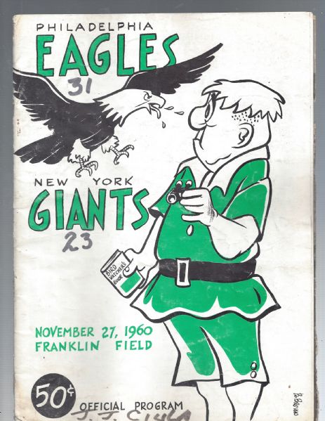 1960 Philadelphia Eagles (World Championship Year) vs NY Giants