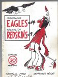 1961 Philadelphia Eagles (NFL) vs Washington Redskins Football Program