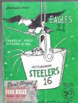 1961 Philadelphia Eagles (NFL) vs Pittsburgh Steelers Football Program