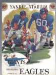 1961 NY Giants (NFL) vs Philadelphia Eagles Football Program. 