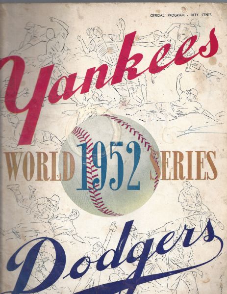 1952 World Series (NY Yankees vs Brooklyn Dodgers) Program at Yankee Stadium