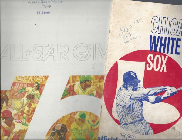 1962 & 1975 Baseball Program Lot of (2)