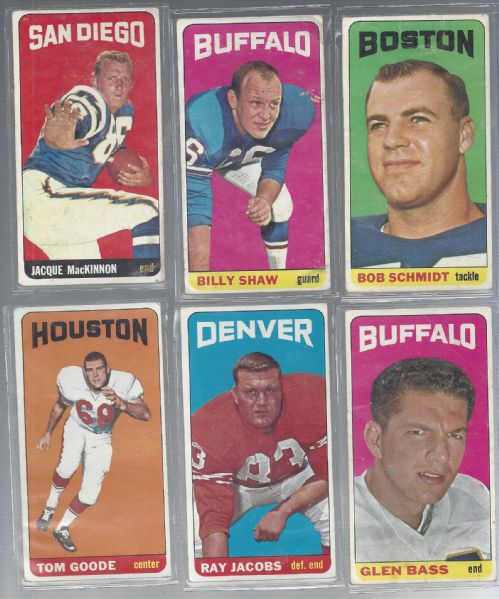 1965 Topps Football Cards (Big Boys) Lot of (6)