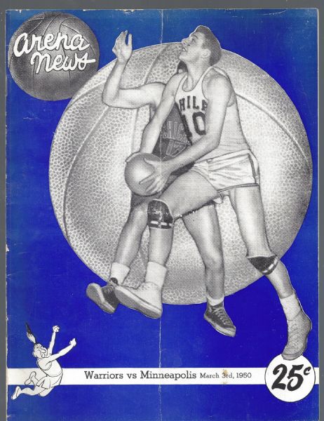 1950 Philadelphia Warriors (Early NBA) vs. Minneapolis Lakers Pro Basketball Program