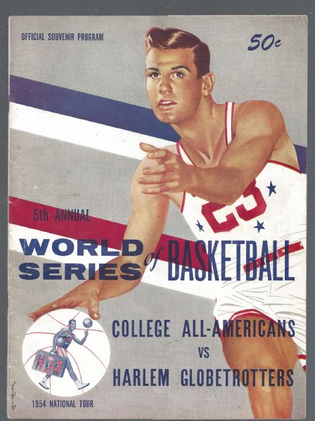 1954 World Series of Basketball - College All-Americans vs. Harlem Globtrotters BB Program