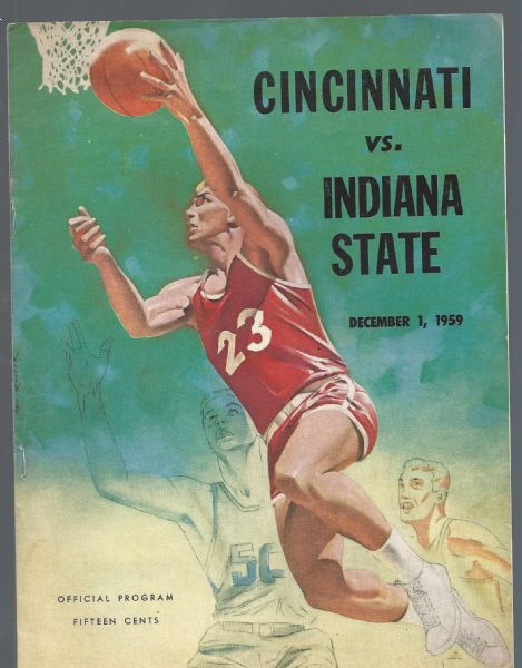 1959 Cincinnati University vs Indiana State College Basketball Program 
