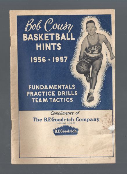 1956-57 Bob Cousy (Boston Celtics) BF Goodrich Basketball Hints Booklet
